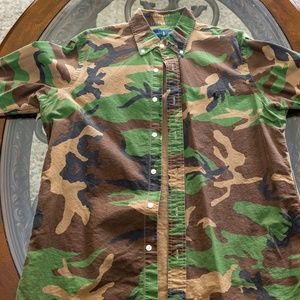 Medium Camouflage Color Ralph Lauren Button Up Dress Shirt
